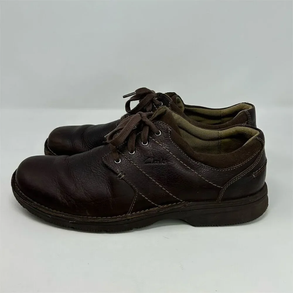 Clarks Men's Brown Leather Loafers Size 13M Casual Lace Up Shoes